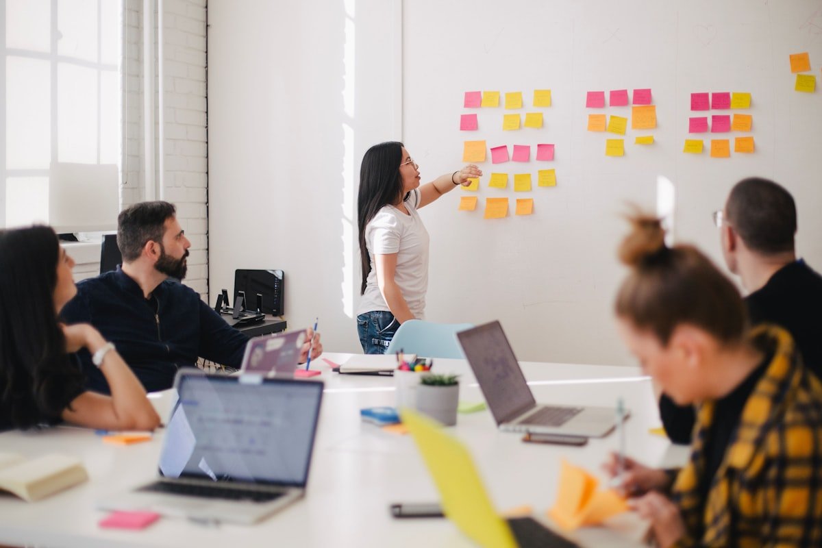 Diverse team collaborating on global trade